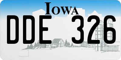 IA license plate DDE326