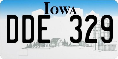 IA license plate DDE329