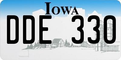 IA license plate DDE330