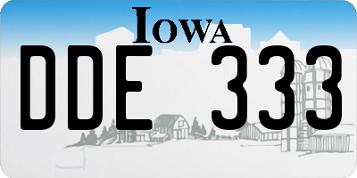IA license plate DDE333