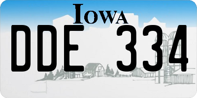 IA license plate DDE334
