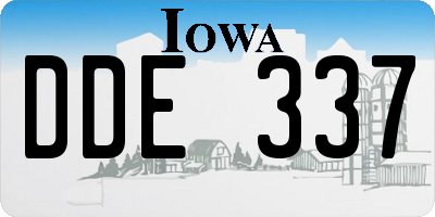 IA license plate DDE337