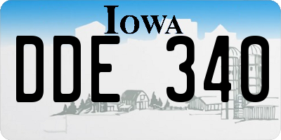 IA license plate DDE340