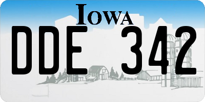 IA license plate DDE342