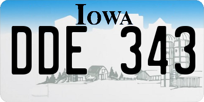 IA license plate DDE343