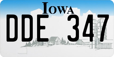IA license plate DDE347