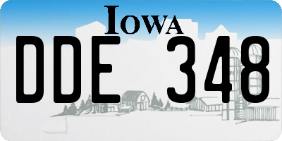 IA license plate DDE348