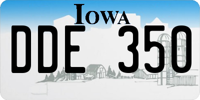 IA license plate DDE350