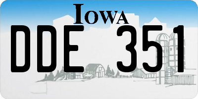 IA license plate DDE351