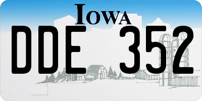 IA license plate DDE352