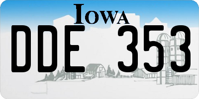 IA license plate DDE353