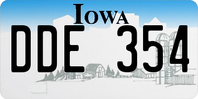 IA license plate DDE354