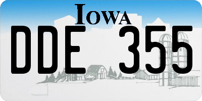 IA license plate DDE355