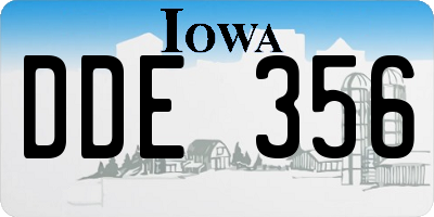 IA license plate DDE356