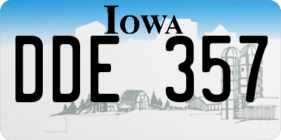 IA license plate DDE357