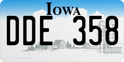 IA license plate DDE358