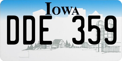 IA license plate DDE359