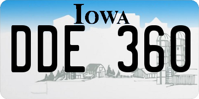 IA license plate DDE360