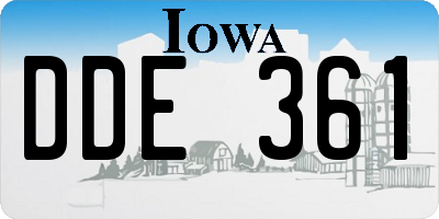 IA license plate DDE361