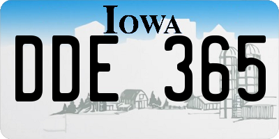 IA license plate DDE365