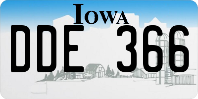 IA license plate DDE366