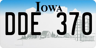 IA license plate DDE370