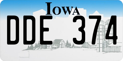 IA license plate DDE374