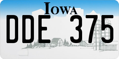 IA license plate DDE375
