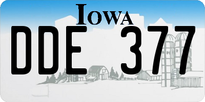 IA license plate DDE377