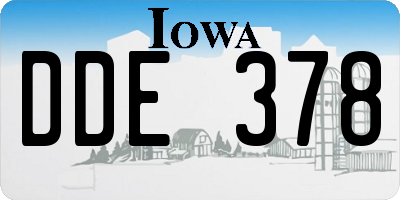 IA license plate DDE378