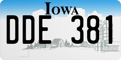 IA license plate DDE381