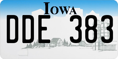 IA license plate DDE383
