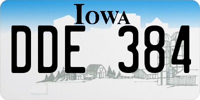 IA license plate DDE384