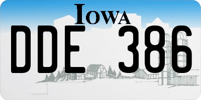 IA license plate DDE386