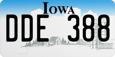 IA license plate DDE388