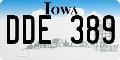 IA license plate DDE389