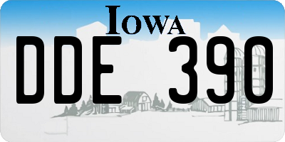 IA license plate DDE390