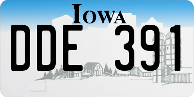 IA license plate DDE391