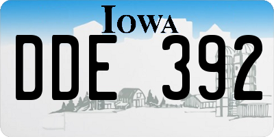 IA license plate DDE392
