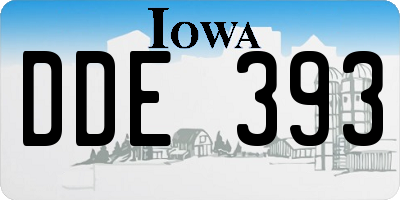 IA license plate DDE393