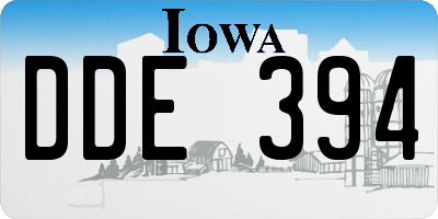 IA license plate DDE394