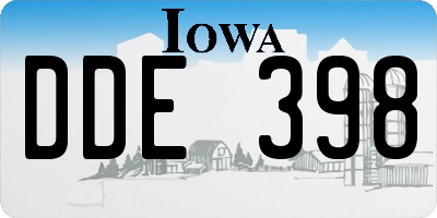 IA license plate DDE398