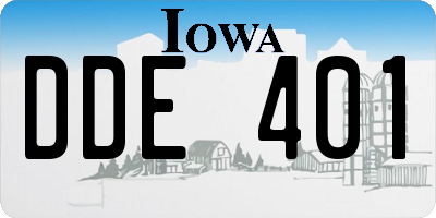 IA license plate DDE401