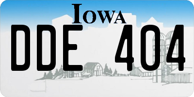 IA license plate DDE404