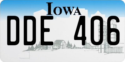 IA license plate DDE406