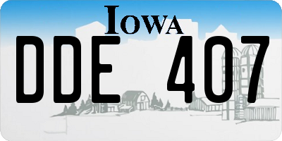 IA license plate DDE407
