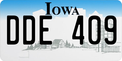 IA license plate DDE409