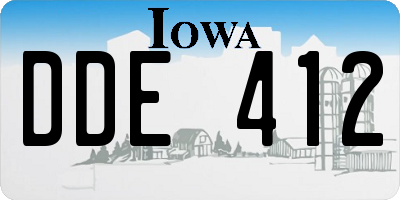IA license plate DDE412