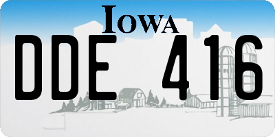 IA license plate DDE416