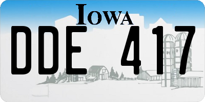 IA license plate DDE417